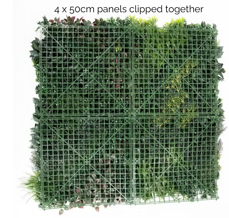Artificial UV Blooming Meadow Green Wall 50cm Panel